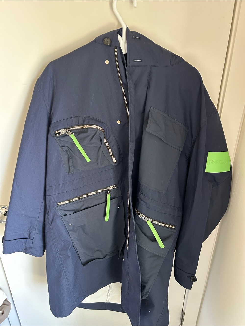 JW ANDERSON Navy Utility Water Resistant Hooded Parka